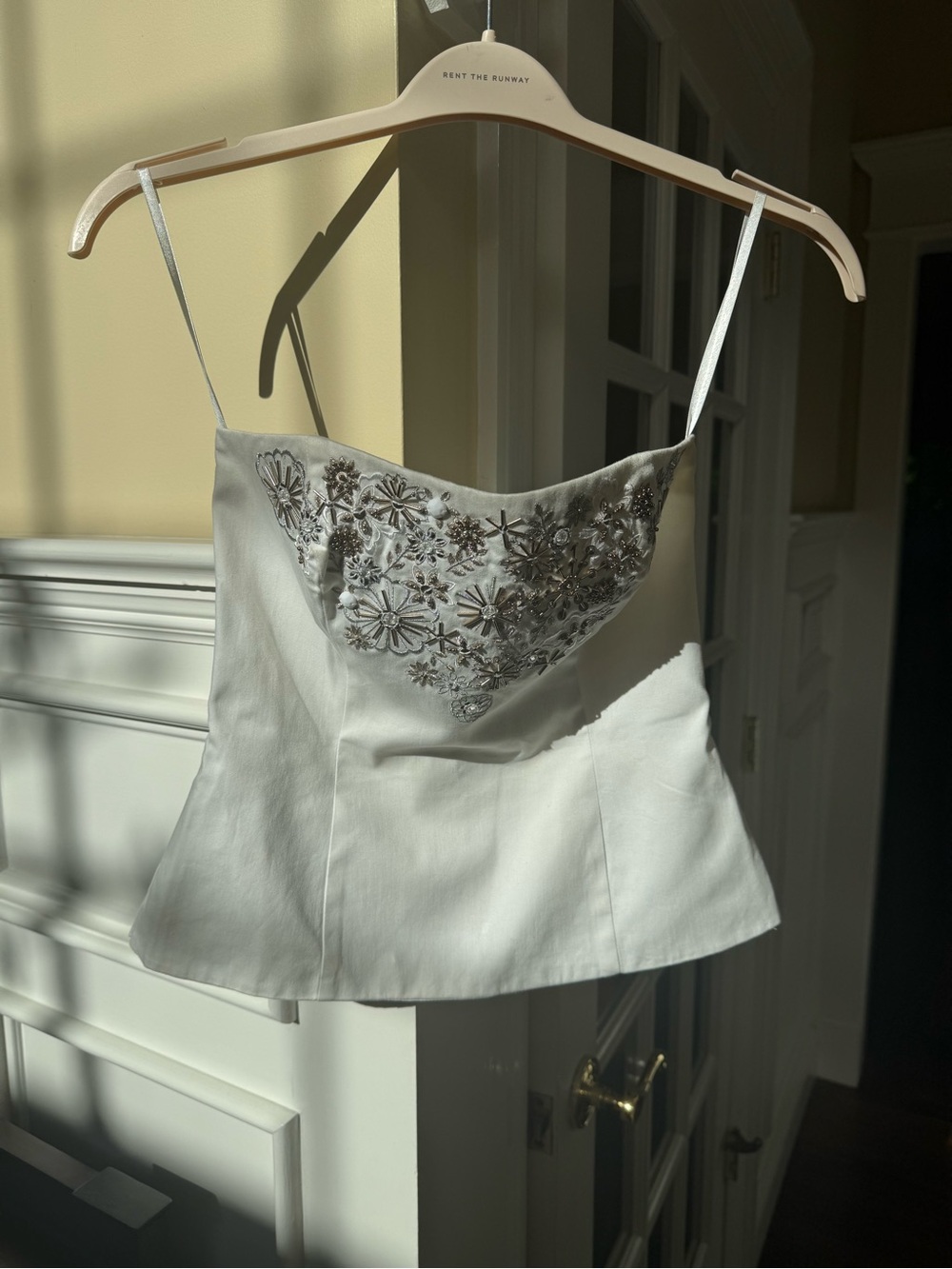 White House Black Market White Embroidered Bustier Camisole Top